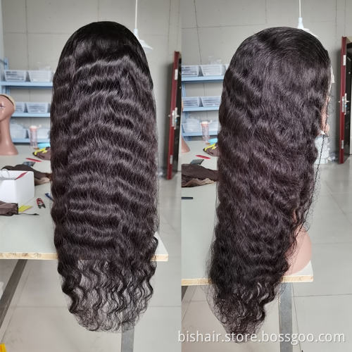 Loose Deep Wave Lace Front Wig Real Human Hair Brazil 4x4 Lace Hair Wig 150% Dense Holiday Hair Suitable for Women Natural Black